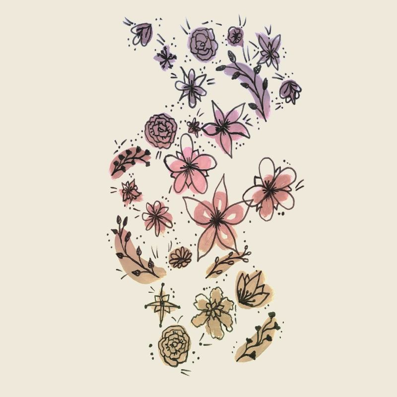 Prairie de fleurs colorée