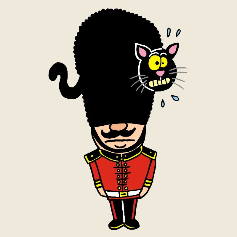 Garde royal anglais et son chat-chapeau