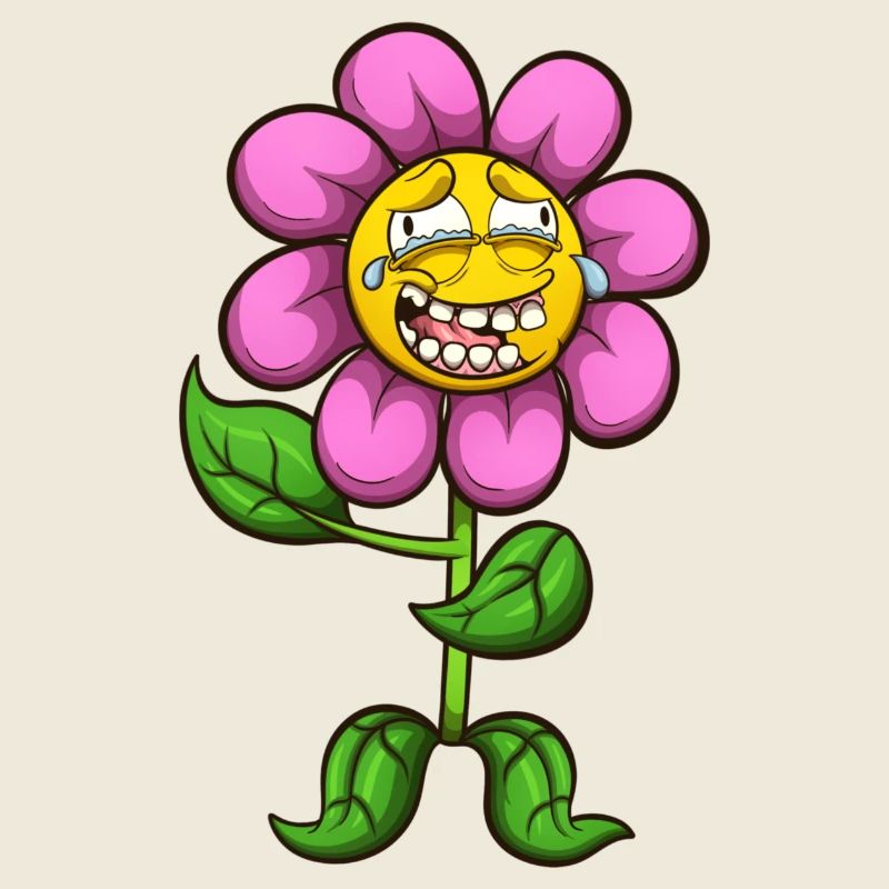Lachende Cartoon-Blume