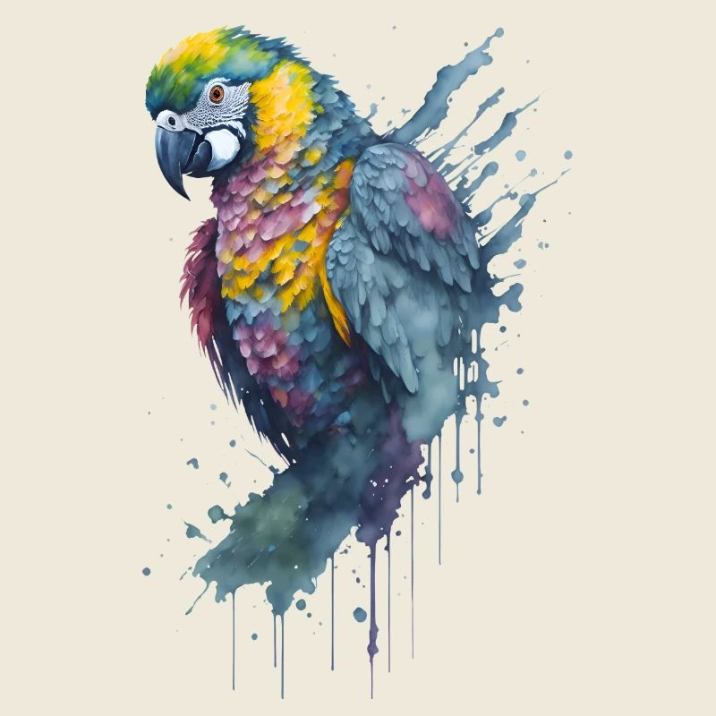 Fesselndes Aquarellgemälde eines Papageis