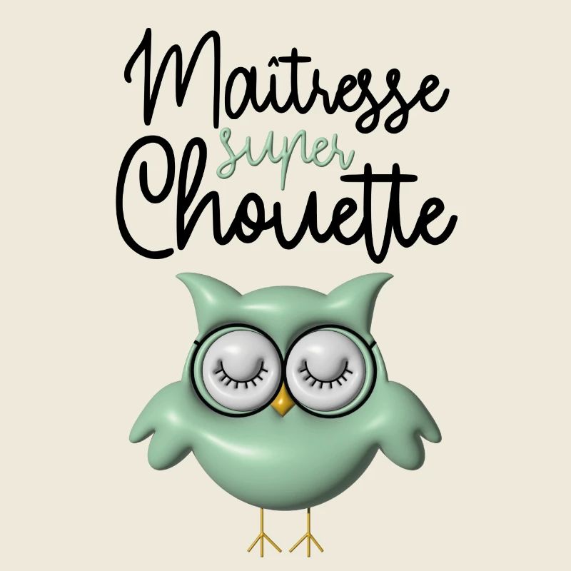 Maîtresse super chouette verte 3D