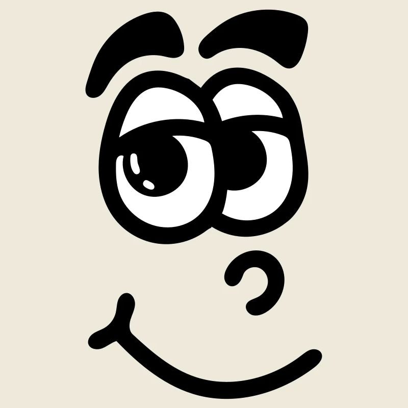 Visage de dessin animé souriant