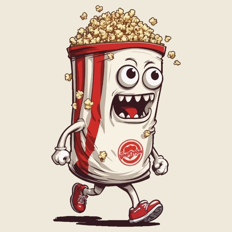 Drôle Popcorn Monster Halloween Design