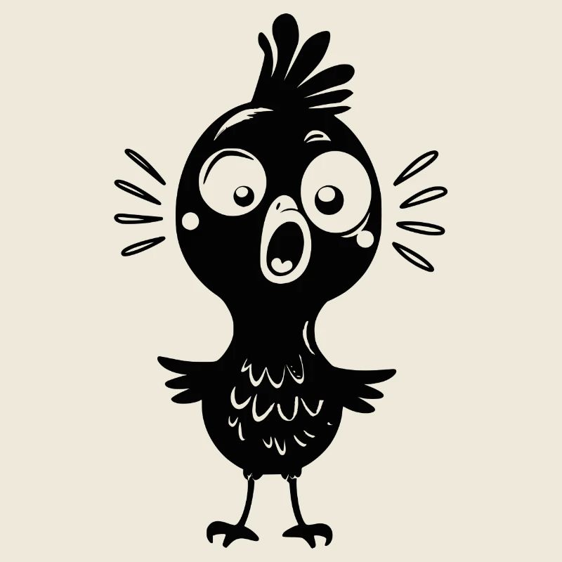 Funny Chick - Humorous Cartoon Comic "Oops"