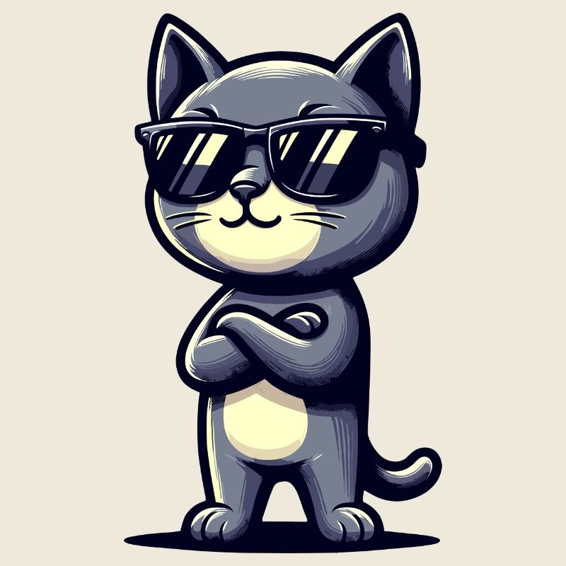 Cool cat design with sunglasses
