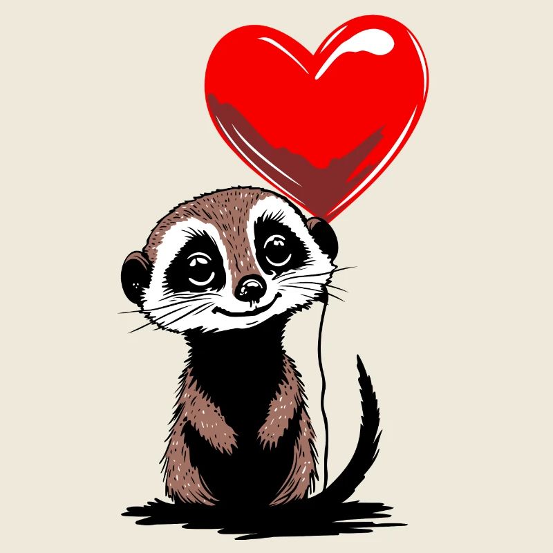 Erdmännchen Herz Luftballon - Heartful Creatures