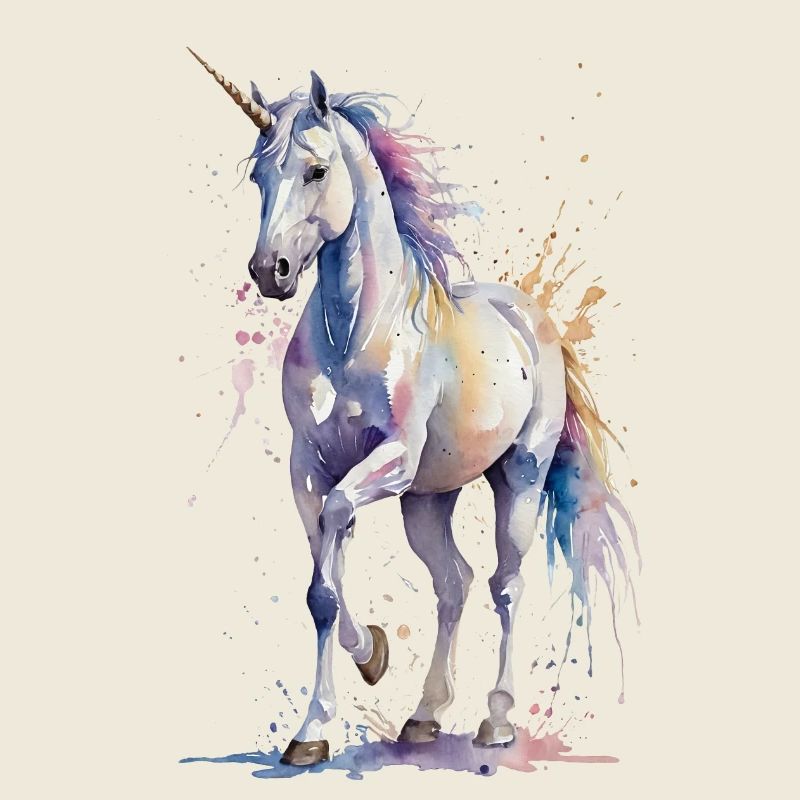 Ätherisches Einhorn - Aquarell
