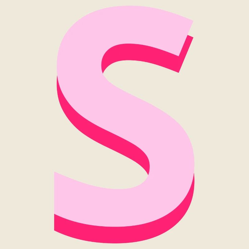 Lettre s rose pop et moderne