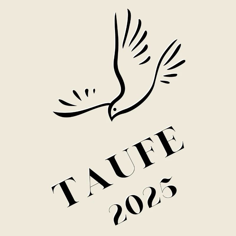 Taufe 2025 Taube hinabschwebend Taufgeschenk 2025