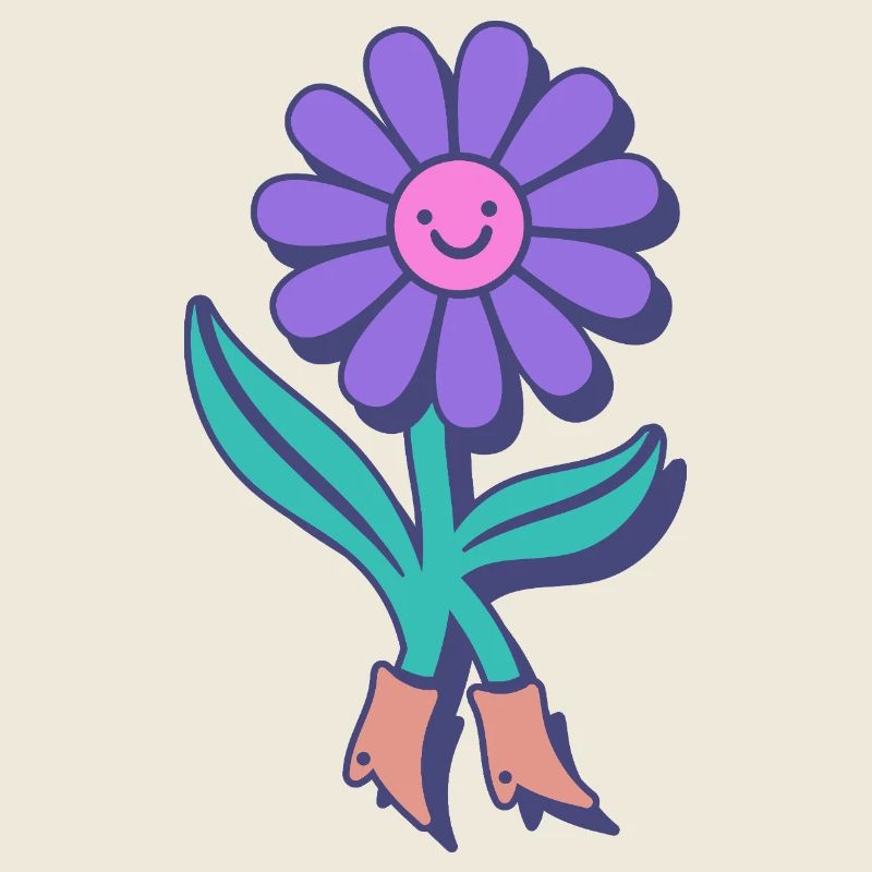 Fleur heureuse dessin animé