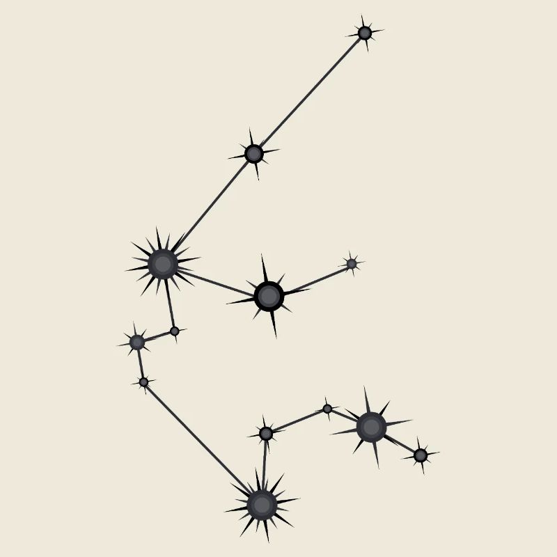 Wassermann Sternbild Sternzeichen Schwarz Grau