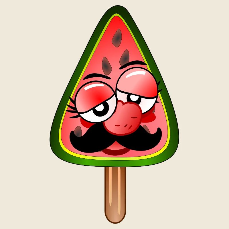 EISCREME WASSERMELONEN MANN SCHNURRBART