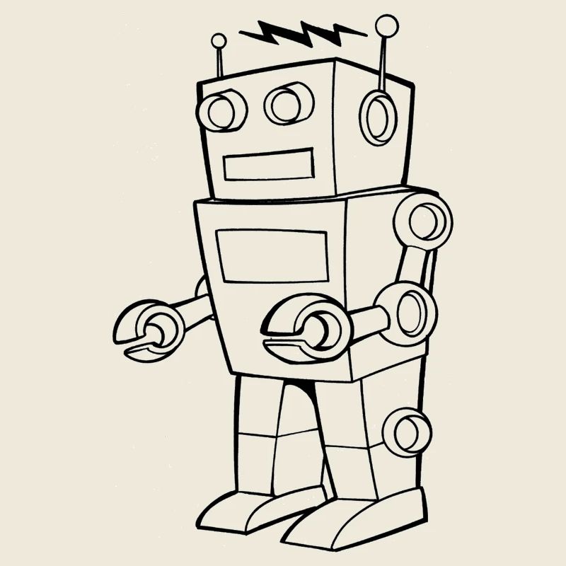 Robot Vintage Croquis Design