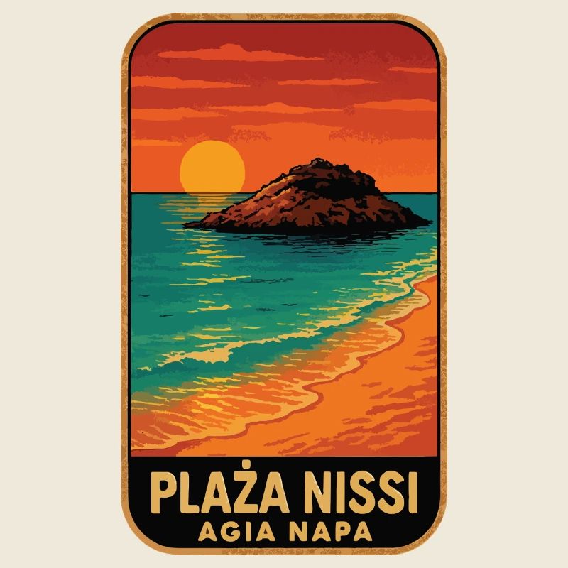Plage de Nissi avec coucher de soleil
