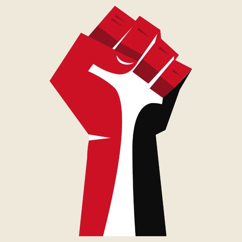 Le poing levé (rouge, blanc, noir)