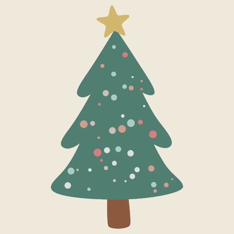 Sapin de Noël vert forêt avec des points