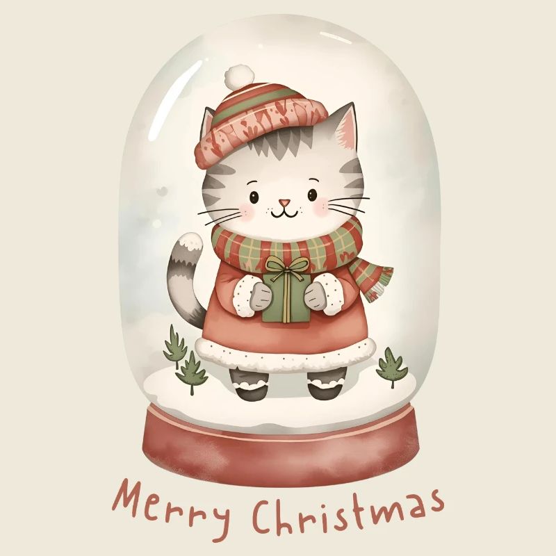 Snow Globe Cat – Merry Christmas