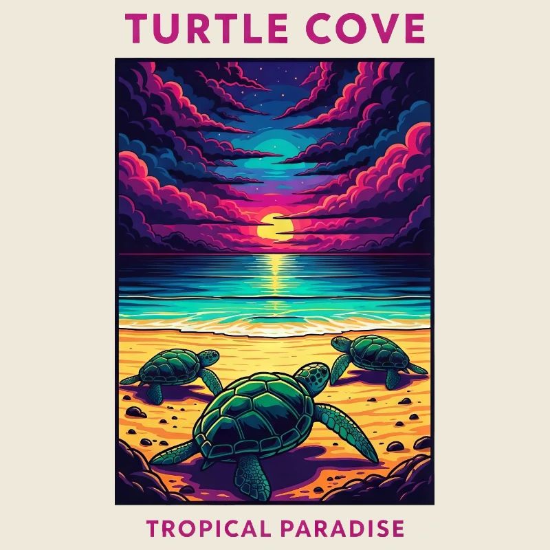 Bahamian Paradise Sunset Turtle Book