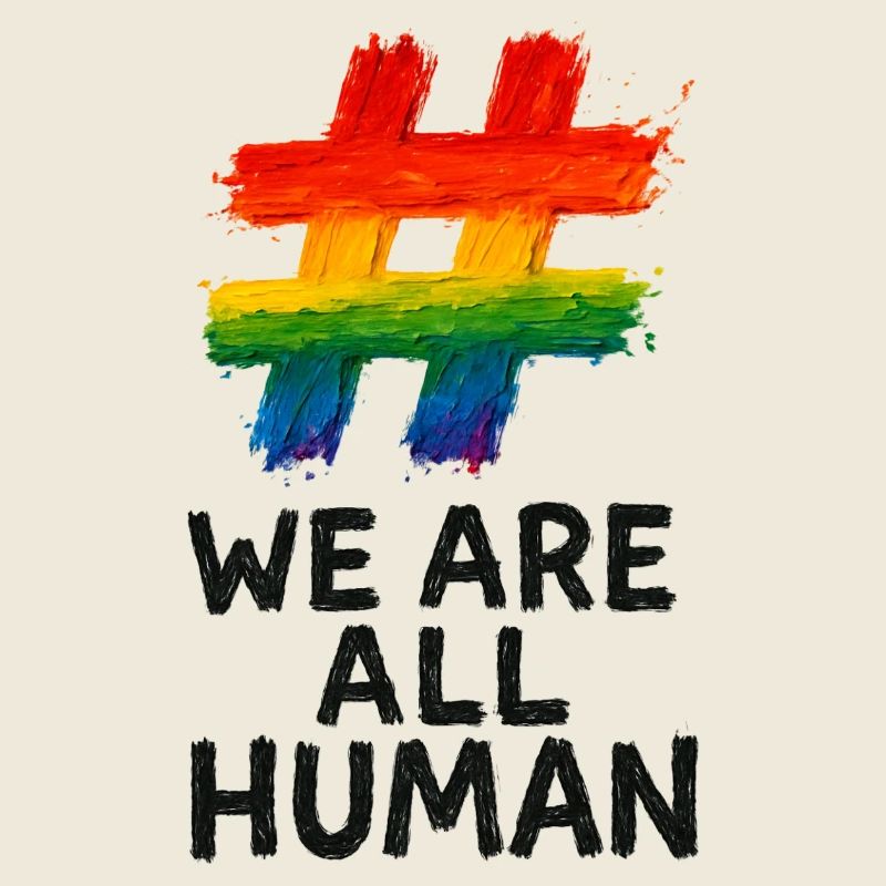#WeAreAllHuman - Conception d’aquarelle arc-en-ciel