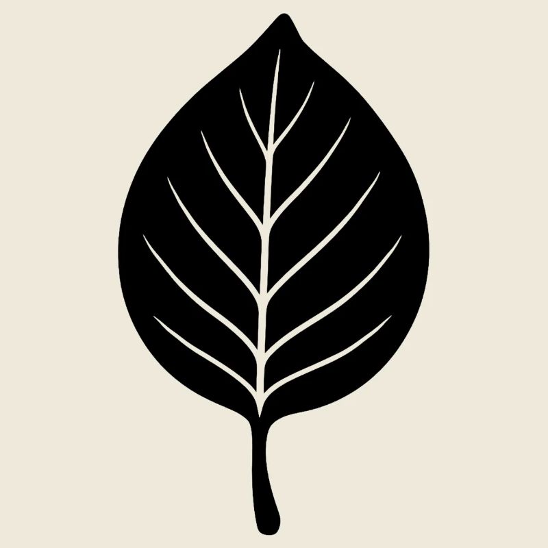 Black Leaf Silhouette Minimal