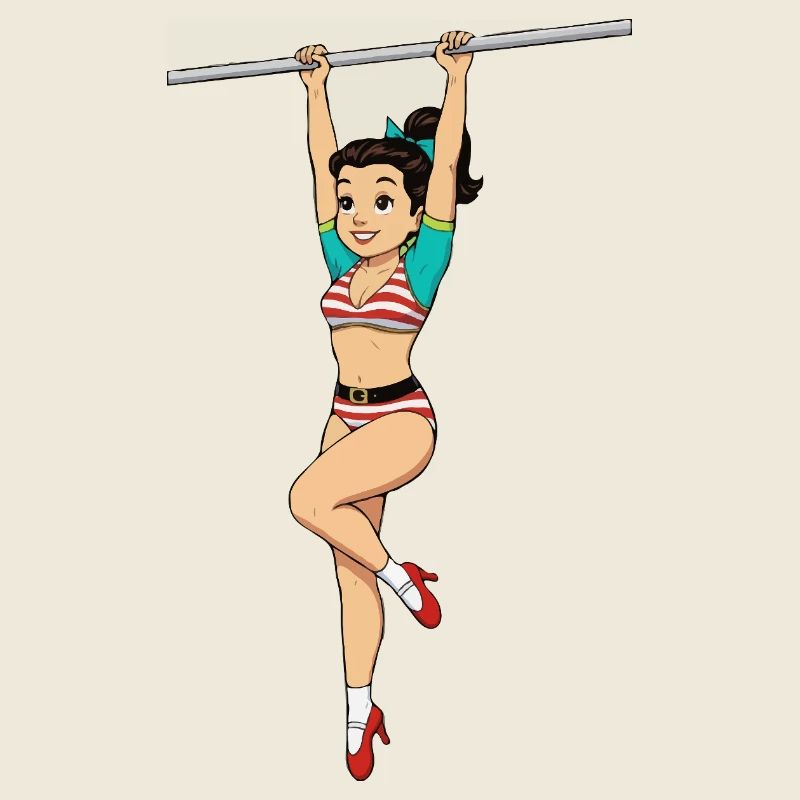 Fille sur la barre horizontale