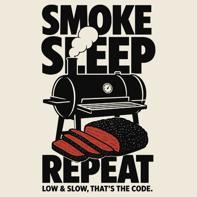 Smoke Sleep Repeat BBQ Design