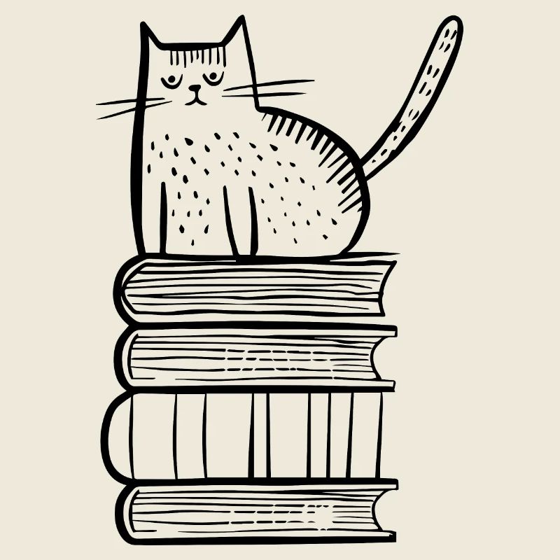 Chat avec des livres