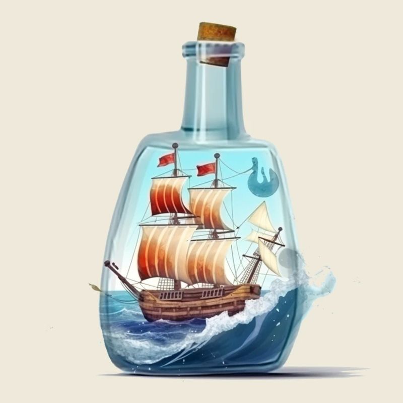 Message in a bottle ship