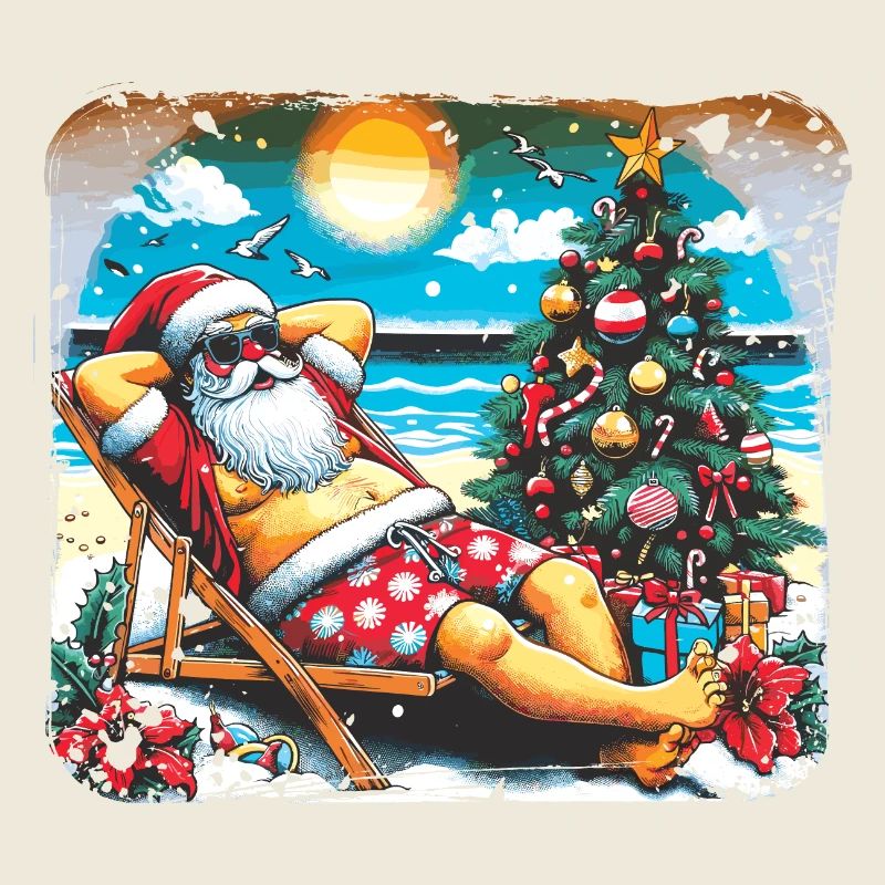 Santa is vacationing on the beach festive summer look