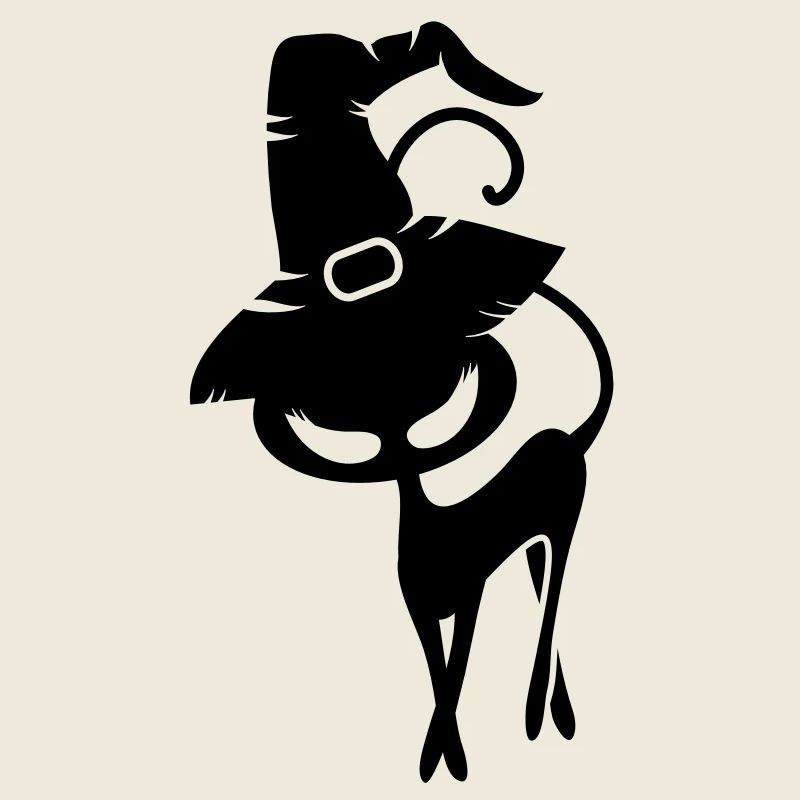 Un chat noir avec chapeau de sorcière