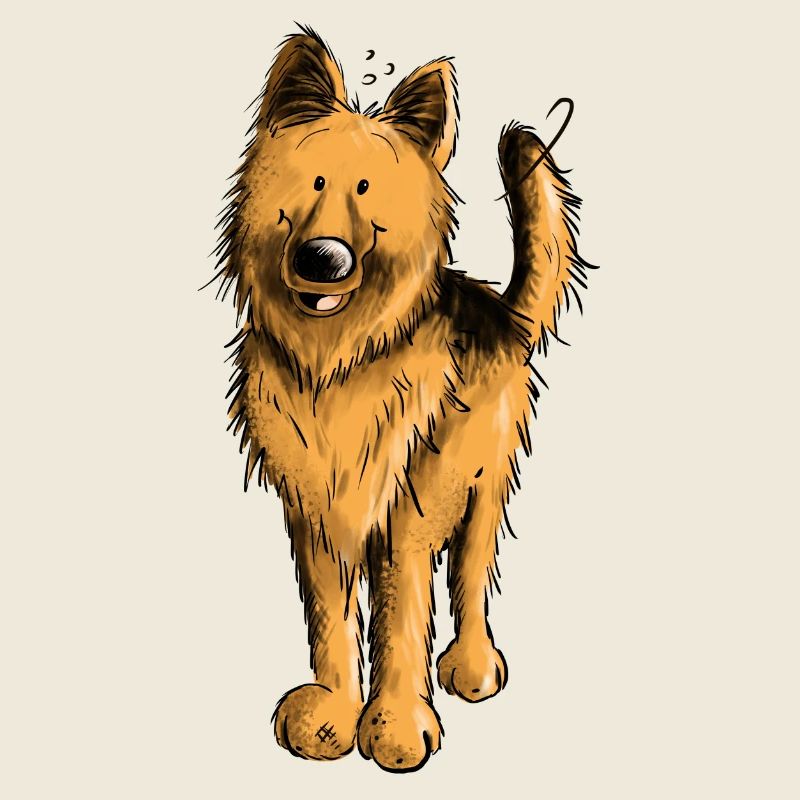 Lustiger Deutscher Schäferhund DSH Hund Comic