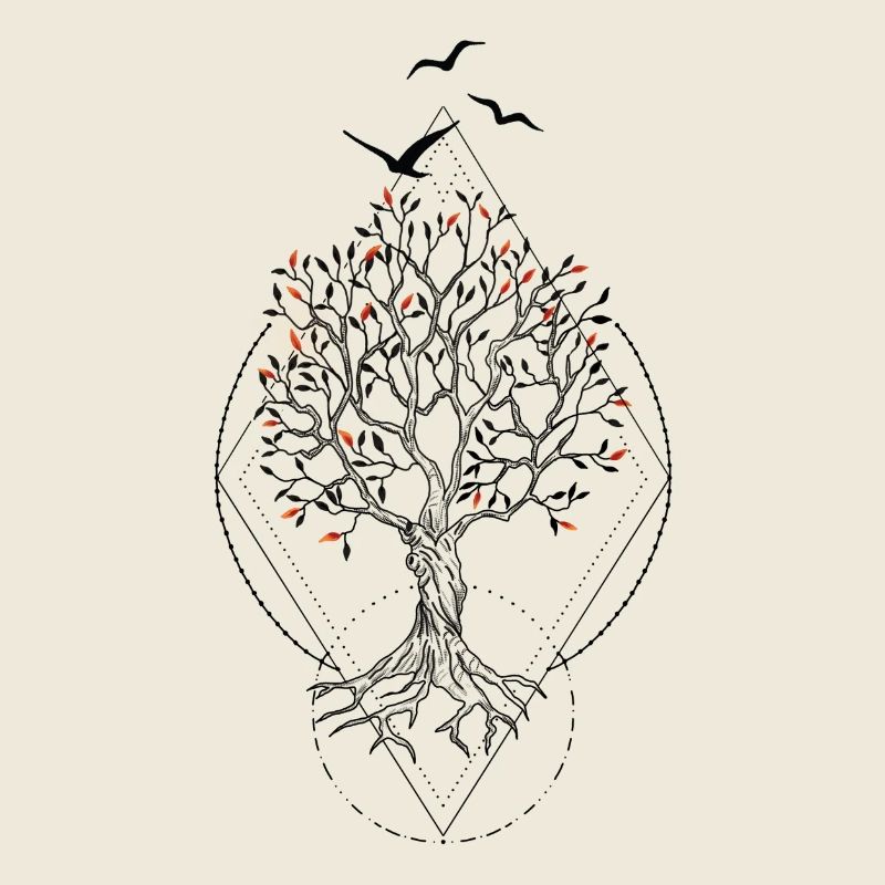 Coucher de soleil feuillu