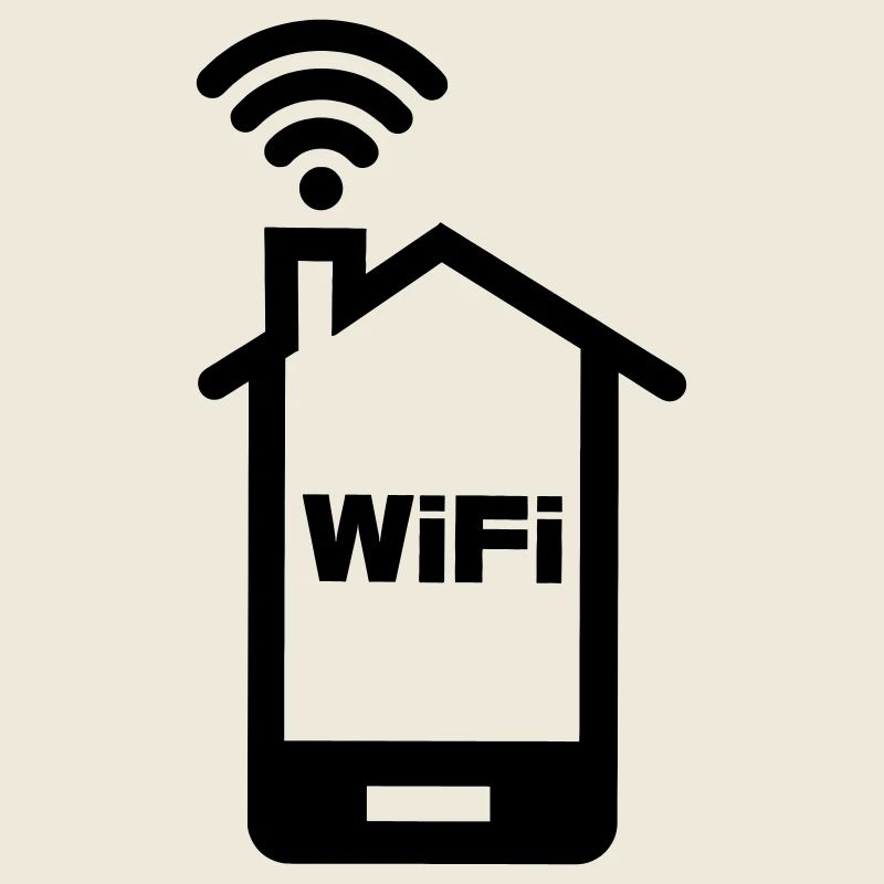 Smartphone logo de la maison Accueil avec texte WIFI