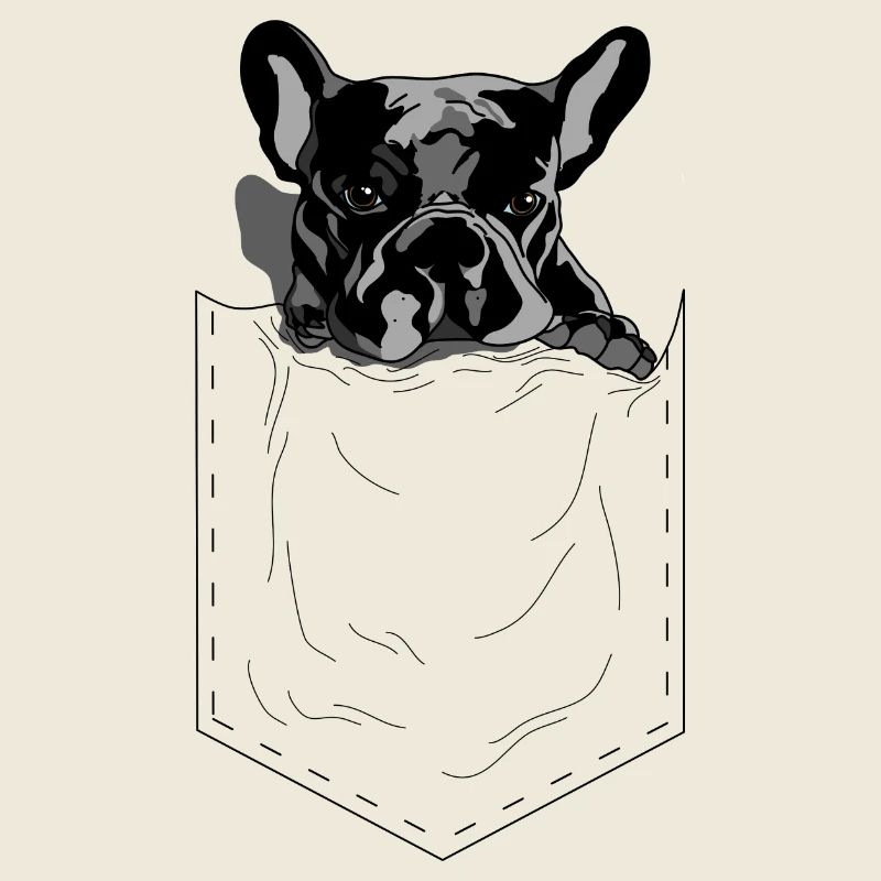 Frenchie Pocket Design Pop Art Stil