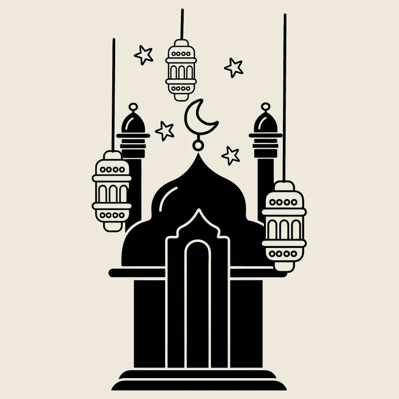 Mosque lights and stars