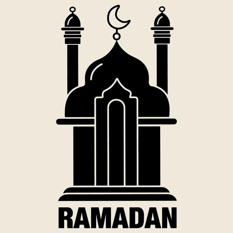 Ramadan text and mosque