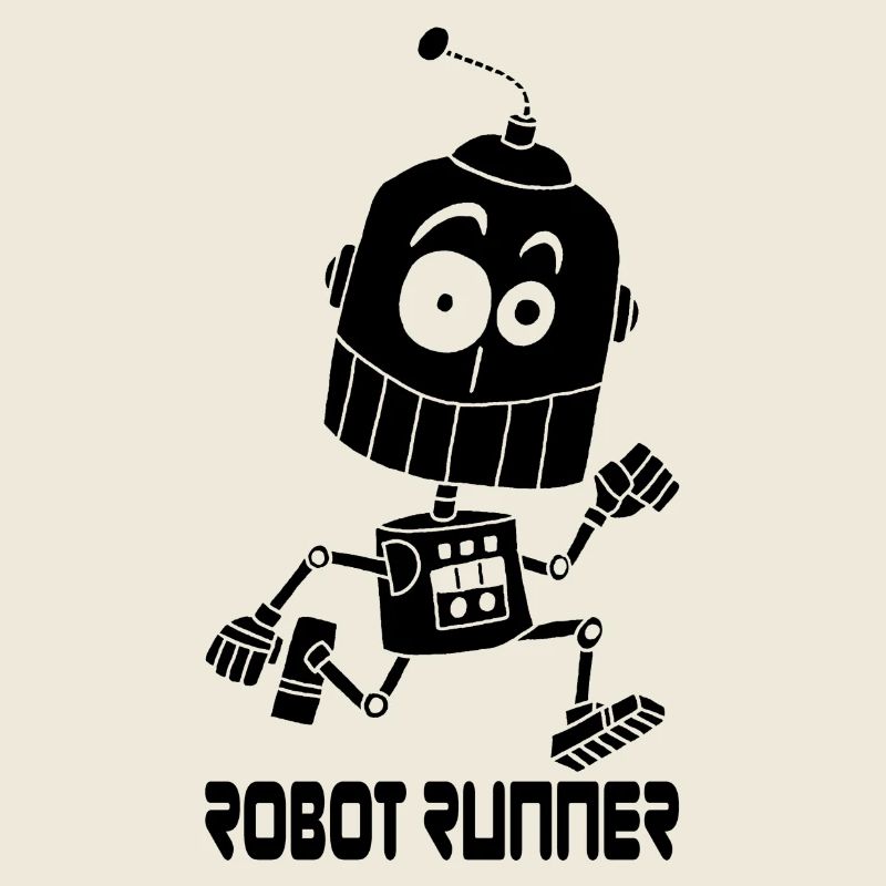 Schwarzer Roboter-Läufer