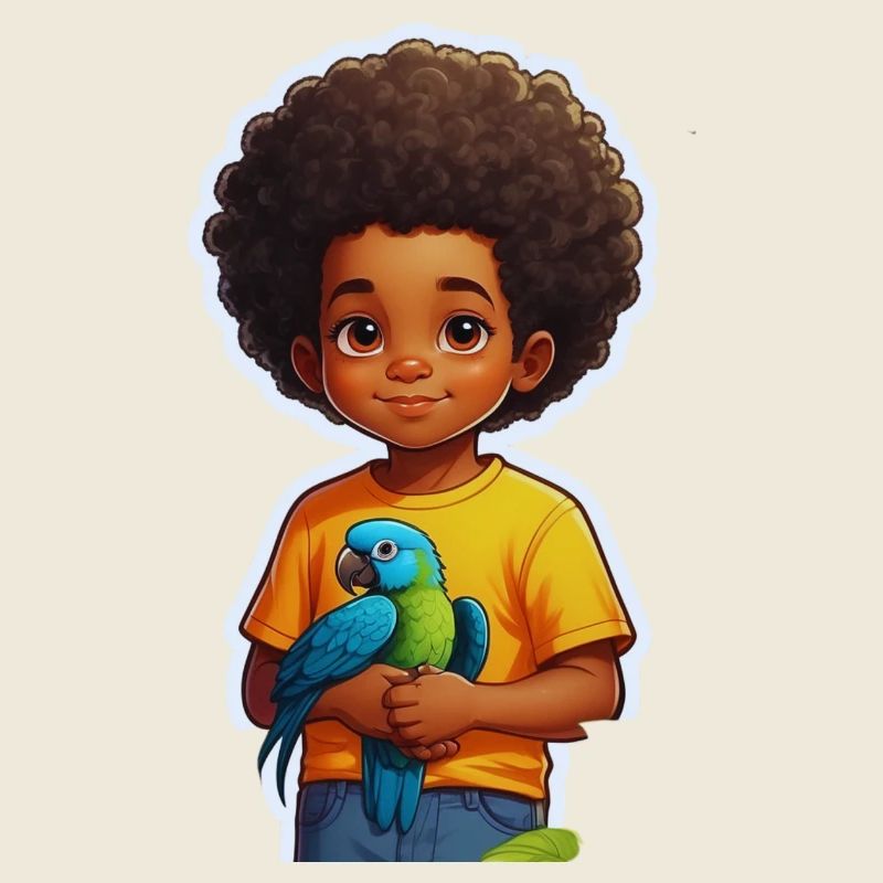 Geschenkidee Papagei Junge Locken