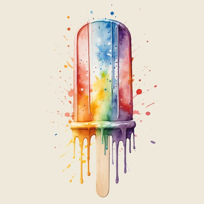 Regenbogen-Eis am Stiel mit Sommerspaß