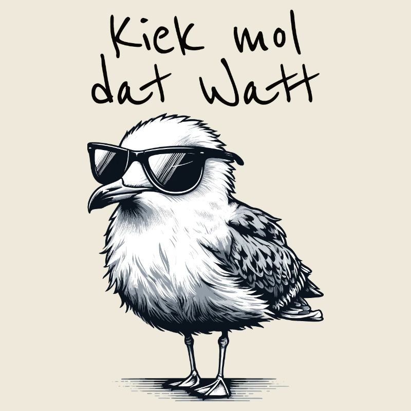 Kiek mol dat Watt Wattwanderer Möwe Spruch