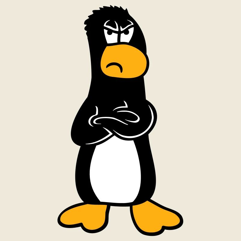 Penguin Angry Offended Crossed Arms Sour