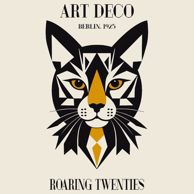 Katze Art Deco