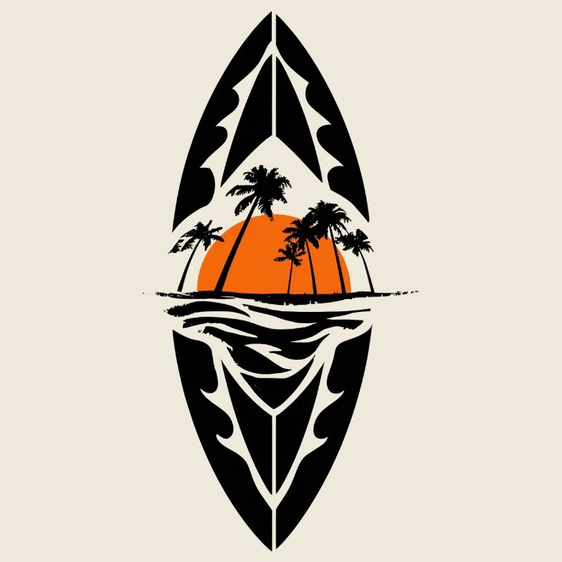 Surf all day - Beach - Surfboard - Sunset