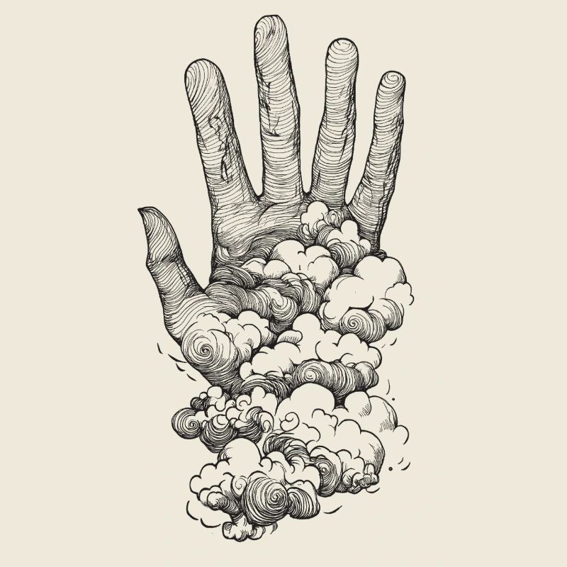 Hand in the clouds