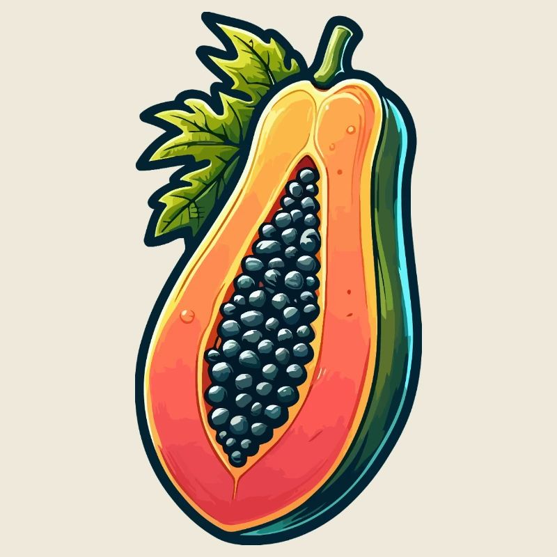 Blutpapaya, lebendige Illustration