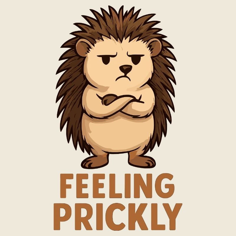 Prickly hedgehog with arrogance face