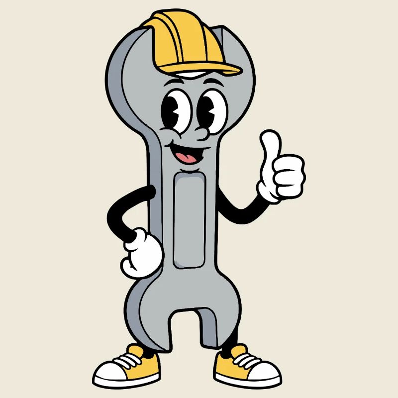 Cartoon Wrench Comic Mechaniker