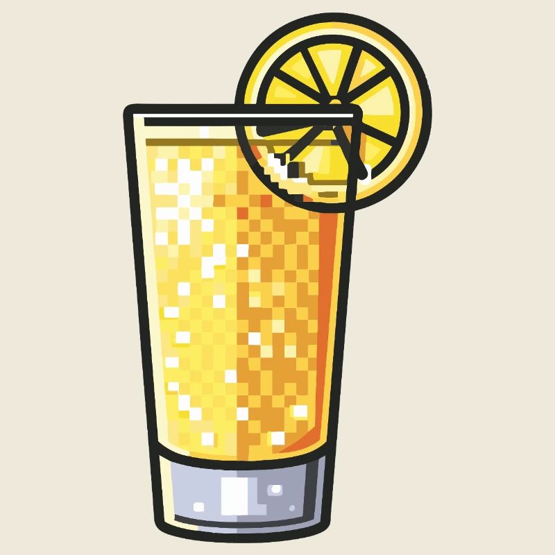 Pixel Zitronen-Drink Glas