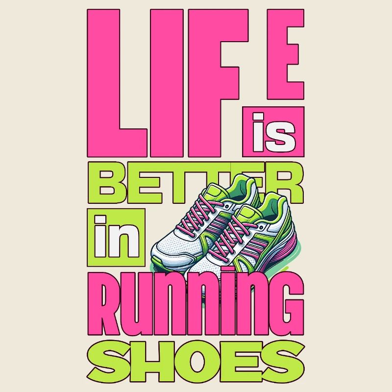 La vie est meilleure dans des chaussures de course