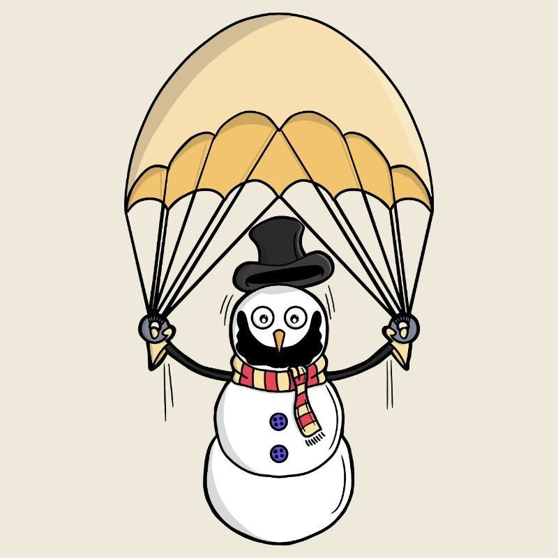 Parachuting Snowman